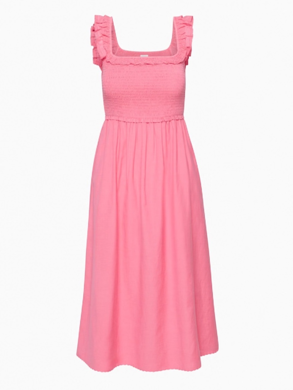 Wilfred Pink Reminisce Dress Smocked Midi Dress Ruffled  S